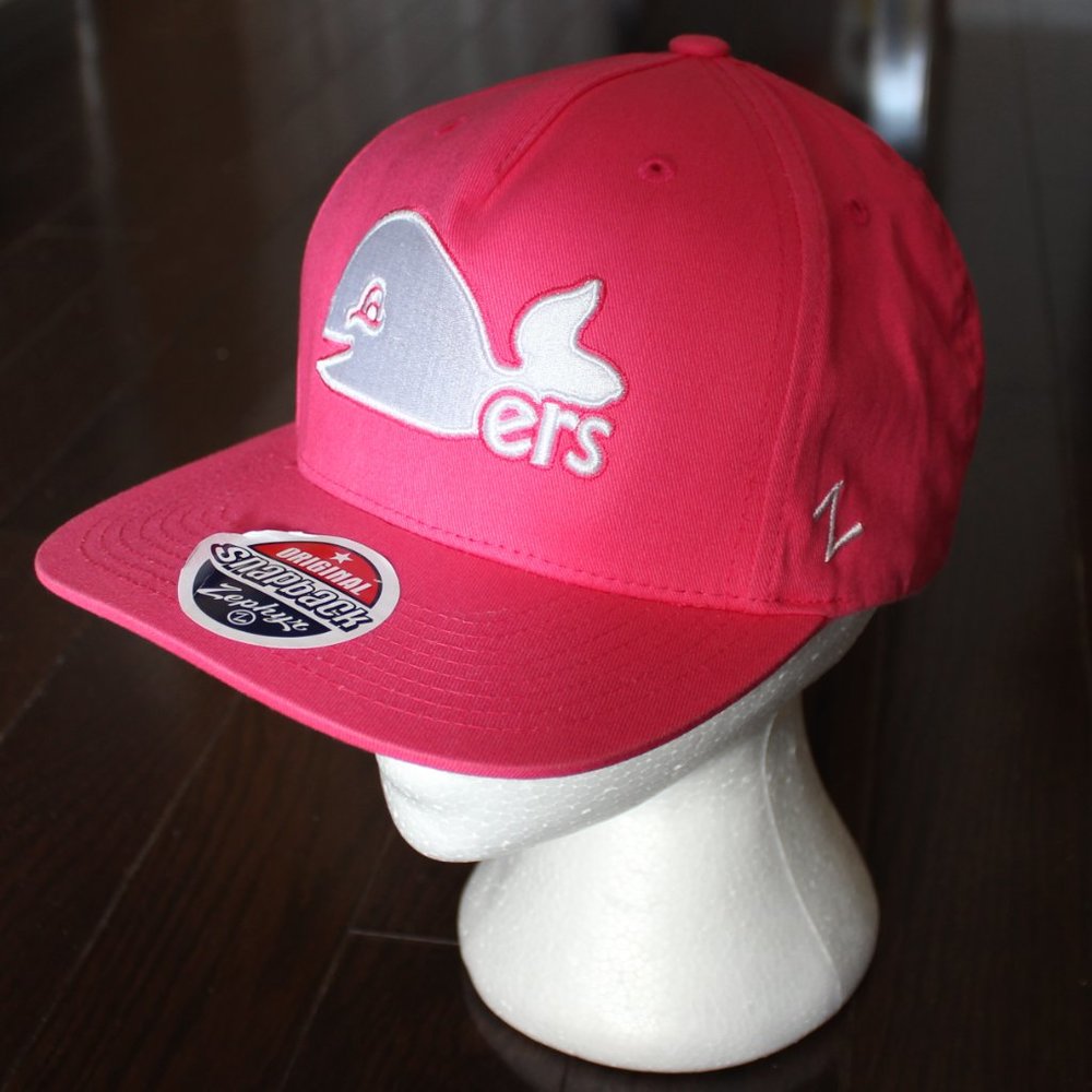 3/$77❤️vintage logo Hartford Whalers Zephyr snapback hat cap pink adjustable NHL